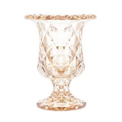 Vaso de Vidro com Pé Diamond 14,5 x 11,5 Âmbar Metalizado LYOR / REF. 7757