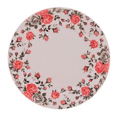 Prato de Sobremesa Raso de Porcelana Pink Garden 19,5cm LYOR / REF. 8596