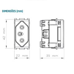 Tomada Módulo 2P+T Aria 20A 250V Branco TRAMONTINA / REF. 57217/032