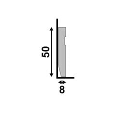 Rodapé LEV52 de Poliestireno 0,8x5x240 Branco SANTA LUZIA / REF. 21655