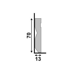 Rodapé LEV72 de Poliestireno 1,3x7x240 Branco SANTA LUZIA / REF. 21659