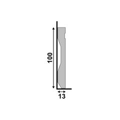 Rodapé LEV102 de Poliestireno 1,3x10x240 Branco SANTA LUZIA / REF. 21662