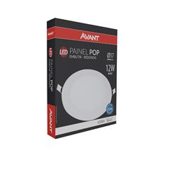 Painel LED em Alumínio Redondo 12W de Embutir Bivolt 3000k Branco AVANT / REF. 840080573