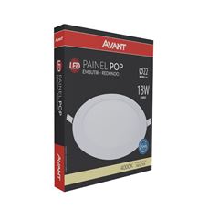 Painel LED Redondo 18W de Embutir Bivolt 4000k Branco AVANT / REF. 841100870