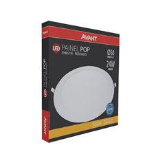 Painel LED Redondo 24W de Embutir Bivolt 3000k Branco AVANT / REF. 841130574