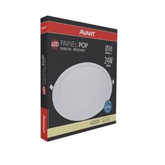 Painel LED Redondo 24W de Embutir Bivolt 4000k Branco AVANT / REF. 841130878