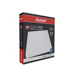 Painel LED em Alumínio Quadrado 24W de Sobrepor Bivolt 6500k Branco AVANT / REF. 768131375