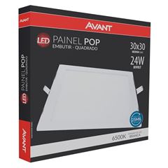 Painel Luminária de Embutir Led Pop 6500K 24W Bivolt 28x28x1,6cm Branco AVANT / REF. 903021373
