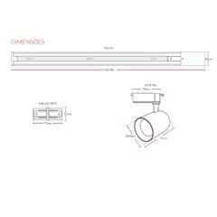 Kit Trilho Elegance com 3 Spot LED 7W 3000K Branco AVANT / REF. 251090571