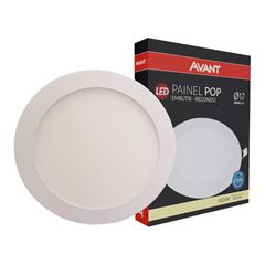 Painel Lumináriade Embutir Led Redondo 4000K 24W Bivolt 17cm Branco AVANT / REF. 344090877
