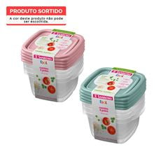 Conjunto de Potes Plásticos 3 Unidades 360ml Cores Sortidas SANREMO / REF. SR122/4C55