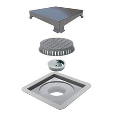 Ralo PVC Quadrado 10x10cm Square com Tampa Inox ELLEVE / REF. 7342