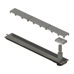 Ralo PVC Linear 10x75cm Seco com Tampa Inox NOVII / REF. 4233