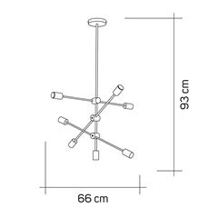 Pendente em Alumínio Circuit 6x240W Bivolt Cobre STARTEC / REF. 149260095