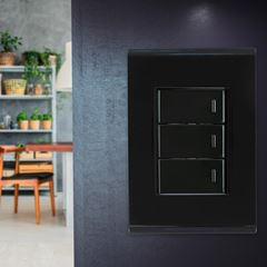 Placa 4x2 com 3 Postos Liz Grafite TRAMONTINA / REF. 57106048