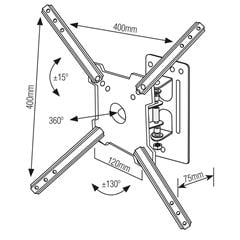 Suporte de Aço para TV  10 a 55 Polegadas Articulado Preto BRASFORMA / REF. SBRP1020