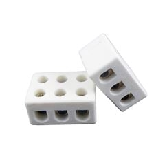 Conector Porcelana Cubo 10mm Tripolar 30A INTERNEED / REF. 001478