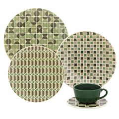 Aparelho de Jantar e Chá 20 Peças Unni Piastrella Verde OXFORD / REF. 115580