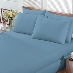 Jogo de Cama com Elástico 100% Algodão Queen com 3 Peças Basic Azul Jeans BUETTNER / REF. 28634