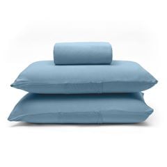 Jogo de Cama com Elástico 100% Algodão King com 3 Peças Basic Azul Jeans BUETTNER / REF. 28642