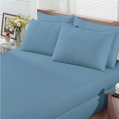 Jogo de Cama com Elástico 100% Algodão King com 3 Peças Basic Azul Jeans BUETTNER / REF. 28642