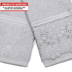 Kit Toalha em Algodão Dakota 2 Peças com Renda Sortida Cinza BUETTNER / REF. 33244