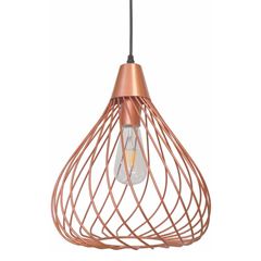 Pendente em Alumínio Aramado 60W Bivolt E27 Ravena Vermelho Bronze DILUX / REF. DI96116