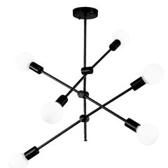 Pendente de Alumínio e Vidro 40W Bivolt 5XE27 Swan Preto DILUX / REF. DI95867