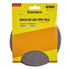 Disco Lixa GR80 150mm em Tela Madeira e Metal 5 Peças STAMACO / REF. 10364