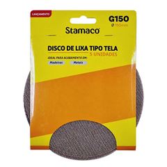 Disco Lixa GR150 150mm em Tela Madeira e Metal 5 Peças STAMACO / REF. 10388