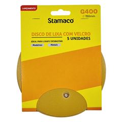 Disco Lixa GR400 150MM Velcro Perfurado 5 Peças STAMACO / REF. 10609