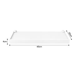 Prateleira em MDP 20x60cm Duetto Branco com Moldura Branca PRAT-K / REF. 10201.040