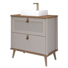 Gabinete para Banheiro MDF Suspenso 60cm Veneto com Cuba Cappuccino e Freijó MGM / REF. 22457.50