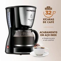 Cafeteira Elétrica em Inox Dolce Arome 220v 32 Xícaras Preto C-32-32X MONDIAL / REF. 72672-02