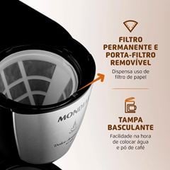 Cafeteira Elétrica em Inox Dolce Arome 220v 32 Xícaras Preto C-32-32X MONDIAL / REF. 72672-02