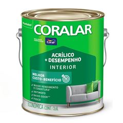 Tinta Acrílica Fosca Coralar mais Desempenho 3,6L Dia Nublado CORAL / REF. 5828230