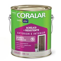 Tinta Acrílica Fosca 3,6L Coralar mais Resistente Pedra Preciosa CORAL / REF. 5828125