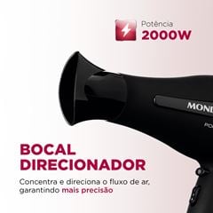 Secador de Cabelo 2000w 220v Power Shine SC13 Preto MONDIAL / Ref. 74070-06