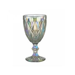 Taça de Vidro 325ml para Água Diamond Rainbow Metalizada LYOR / REF. 7864