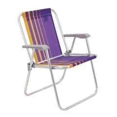 Cadeira em Alumínio de Praia Alta Samoa Roxo e Amarelo TRAMONTINA / REF. 92900003