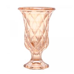 Vaso de Vidro com Pé Diamond 15 x 24cm Âmbar Metalizado LYOR / REF. 7758