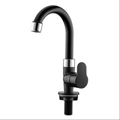 Torneira para Lavatório em ABS de Mesa com Bica Móvel Tivoli Preto e Cromado HERC / REF. 1000000534