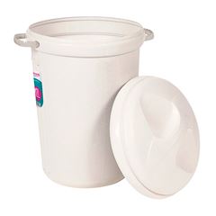 Cesto Plástico 42 Litros para Lixo com Tampa Redondo Branco SANREMO / REF. 289