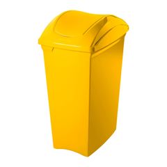 Lixeira Plástica 40 Litros Basculante Seletiva Retangular Amarelo SANREMO / REF. SR64/24