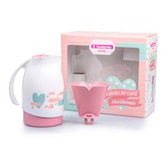 Bule Térmico 700ml com Suporte para Filtro Plástico Rosa e Branco SANREMO / REF. SR1011/70