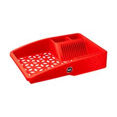 Escorredor Plástico para Pratos e Talheres Slim Vermelho UZ / REF. UZ414-VM