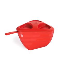Farinheiro Plástico 900ml Slim com Concha Vermelho UZ / REF. UZ417-VM