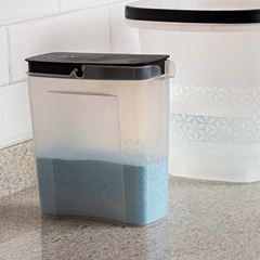 Porta Sabão em Pó Plástico 1,65 Litros Slim Preto UZ / REF. UZ550-PR