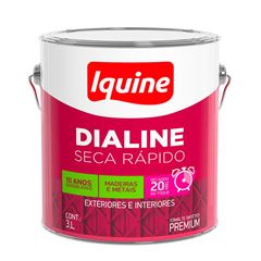 Tinta Esmalte Alto Brilho 3L Dialine Seca Rápido Platina IQUINE / REF. 62200682R