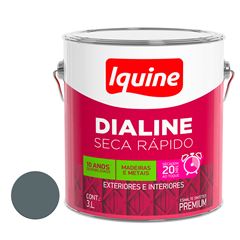 Tinta Esmalte Alto Brilho 3L Dialine Seca Rápido Cinza Escuro IQUINE / REF. 62200882